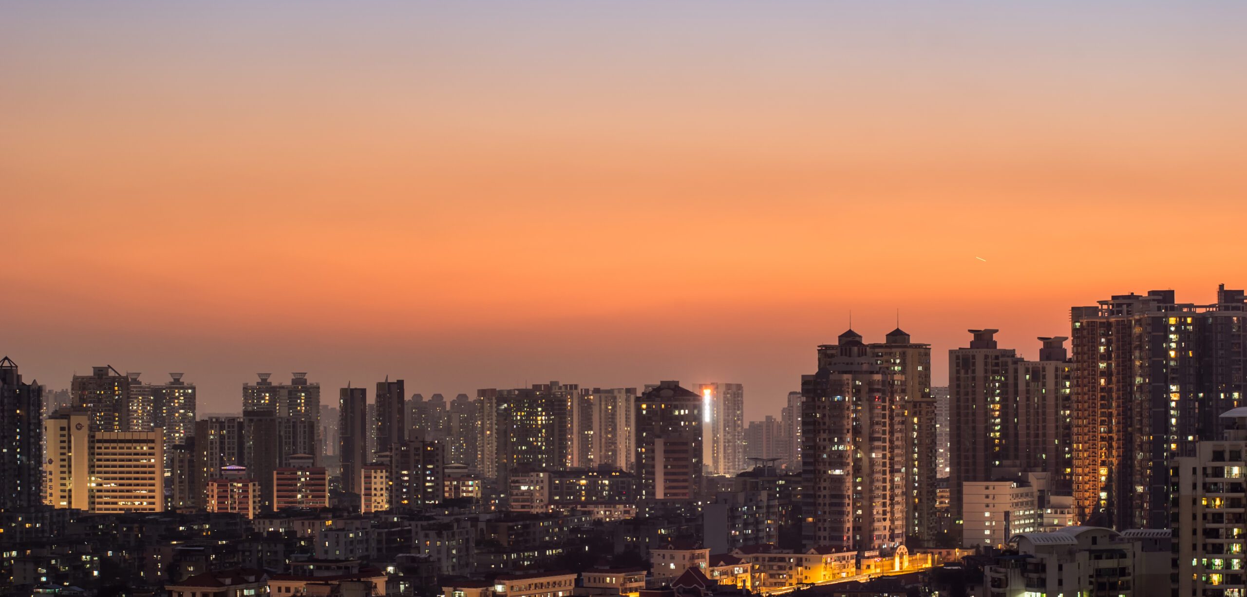 twilight view of Guangzhou city